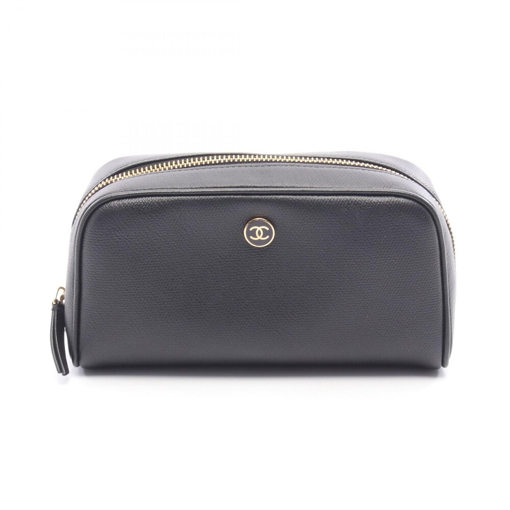 Chanel Coco Button Pouch Leather Black #312876C59B